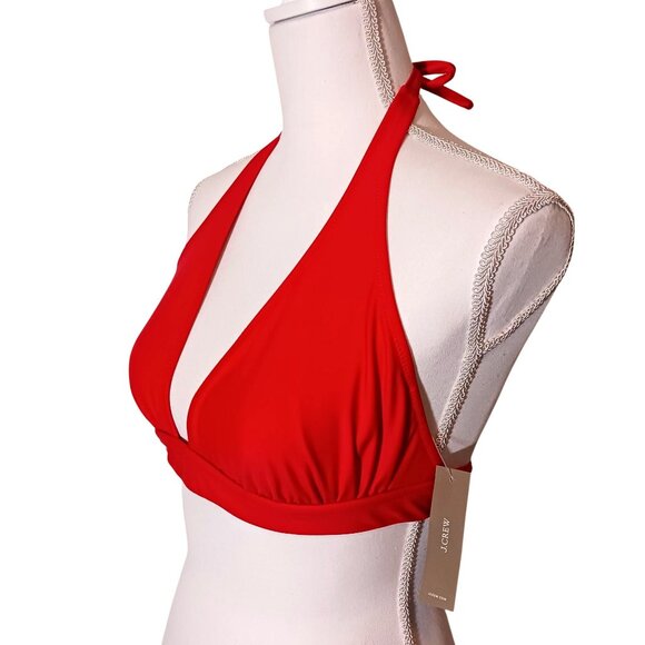 NEW J. Crew Red Tie-back Halter‎ Bikini Swim Top Women's Size XS - Picture 4 of 10